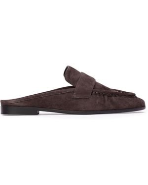 Black Suede Studio Gabby Suede Loafers - Brown