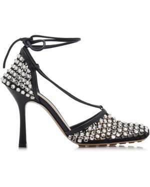 Bottega Veneta Stretch Crystal Sandals - Black