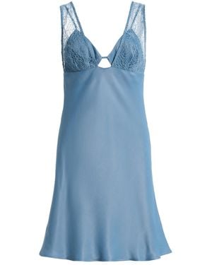 Third Form Exclusive Inhale Layered Satin Mini Dress - Blue