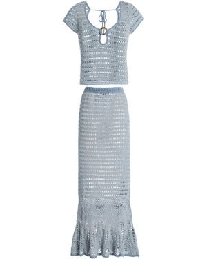 Akoia Swim Exclusive Crocheted Cotton Skirt Set - Blue