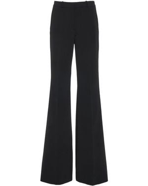 Del Core Flared High-Rise Sretch-Wool Trousers - Black