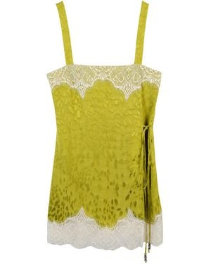 Siedres Capri Lace-Trimmed Mini Dress - Yellow
