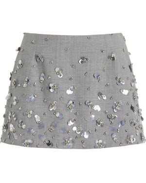 Jonathan Simkhai Larissa Embellished Wool Mini Skirt - Grey