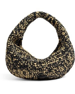 KHAITE Olivia Medium Raffia Hobo Bag - Black