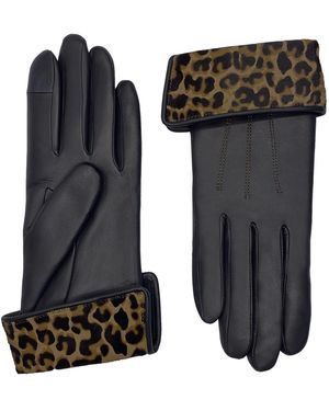 Agnelle Fanny Leather Gloves - Black