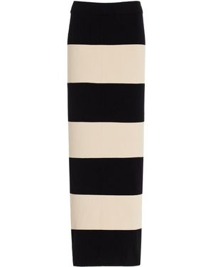 Posse Theo Striped Knit Maxi Skirt - Black