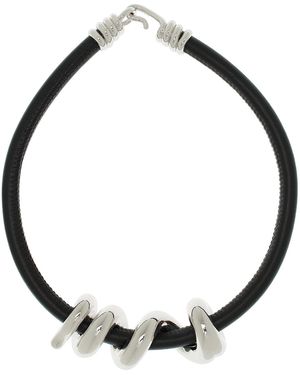 Bea Bongiasca Maxi Vine Sterling Silver, Leather Necklace - Metallic