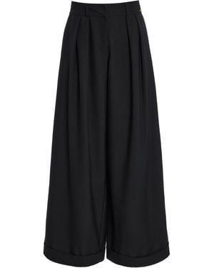 Franchise Mila Pleated Wool Trousers - Black