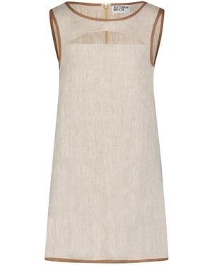 Matthew Bruch Cutout Linen Mini Dress - Natural