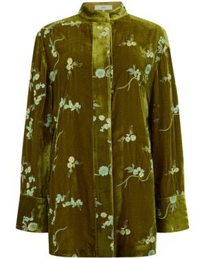 Harris Tapper Exclusive Graff Embroidered Silk-Blend Jacket - Green