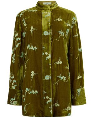 Harris Tapper Exclusive Graff Embroidered Silk-Blend Jacket - Green