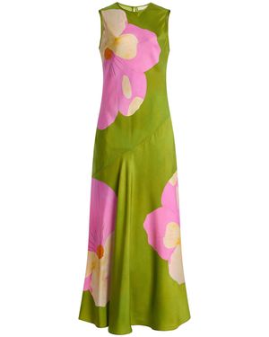 Ulla Johnson Gaea Printed Silk Midi Dress - Green