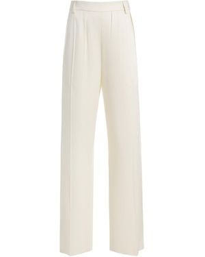 Victoria Beckham Relaxed Mid-Rise Crepe Curved-Leg Trousers - White
