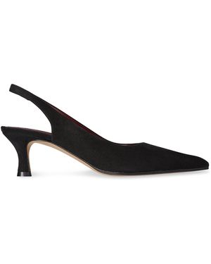 The Row Inez Suede Slingbacks - Black