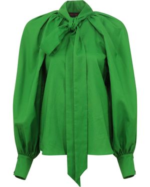 Martin Grant Balloon Sleeve Cotton Top - Green
