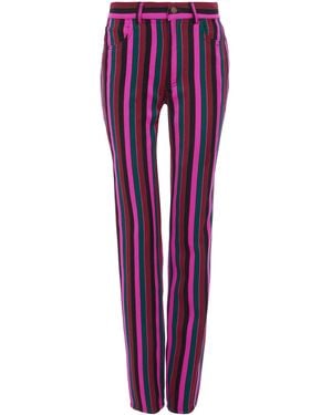 Chloé Striped Virgin Wool Slim-Leg Trousers - Purple