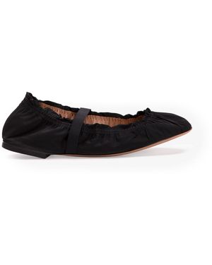 Odissi Flora Nylon Ballerina Flats - Black