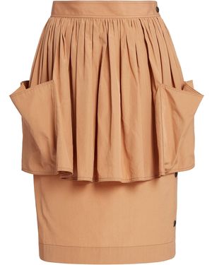 Chloé Peplum Cotton Knee-Length Skirt - Natural