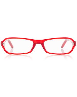 Jacquemus Slim Square-Frame Acetate Glasses - Red