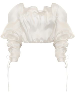 ANDRES OTALORA Donde Permanece Silk Blouse - White