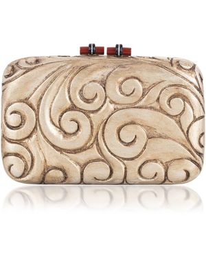 Silvia Furmanovich 18K Rectangular Wooden Clutch With Diamond; Jasper And Ceramic - Natural