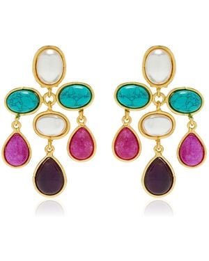 Sylvia Toledano Valse 22k Gold-plated Brass Multi-stone Earrings - White