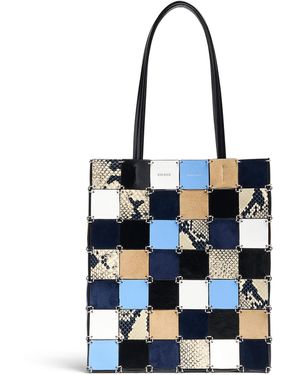 KHAITE Emma Small Patchwork Leather Tote Bag - Blue