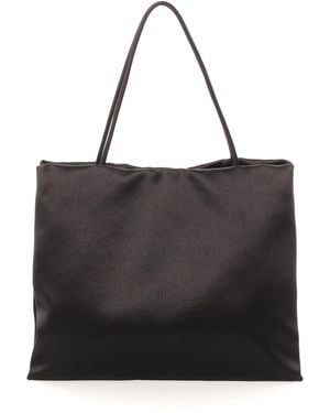 The Row Cecily Silk Satin Tote Bag - Black