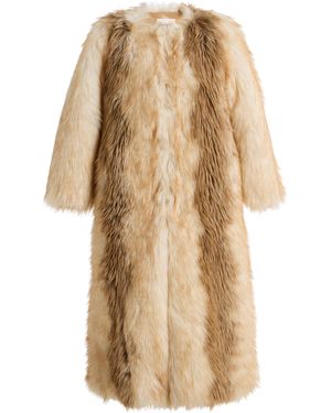 Apparis Solange Fox Maxi Coat - Natural