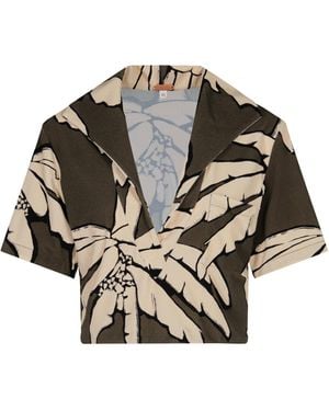 Johanna Ortiz Misty Hem Printed Terry T-Shirt - Green