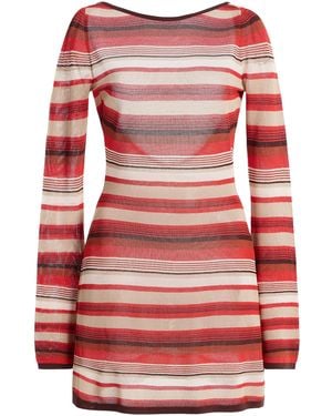SIR. Exclusive Coastline Striped Mini Dress - Red