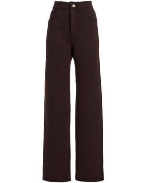 Barrie Cashmere-Denim Flared Trousers - Brown