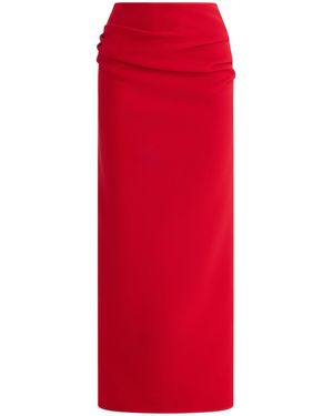 Maticevski Shocking Draped Crepe Maxi Skirt - Red