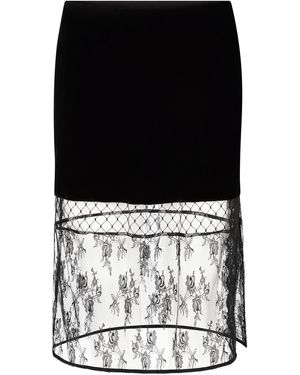 Sleeping with Jacques Francine Silk-Blend Lace Midi Skirt - Black