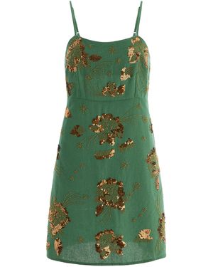 All That Remains Exclusive Sequined Cotton Mini Dress - Green