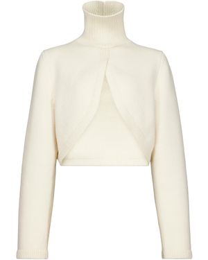 Alaïa Cut-Out Cashmere-Blend Sweater - Natural