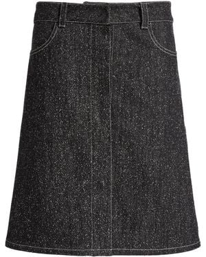 Courreges Denim Tweed Pencil Skirt - Black