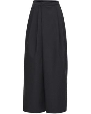 Source Unknown Leiko Pleated Wide-Leg Trousers - Black