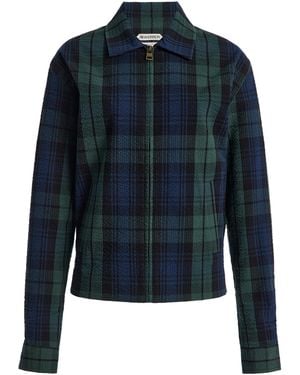 JW Anderson Plaid Zipped Cotton Jacket - Blue