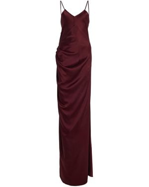Victoria Beckham Draped Satin Maxi Cami Dress - Purple