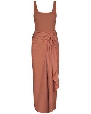 Johanna Ortiz Encanto Pacifico Linen-Blend Maxi Wrap Dress - Natural