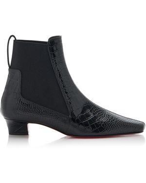 Christian Louboutin Promidavol 35Mm Croc-Effect Leather Chelsea Boots - Black