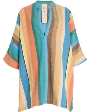 Marrakshi Life Exclusive Riviera Striped Cotton Mini Dress - Blue