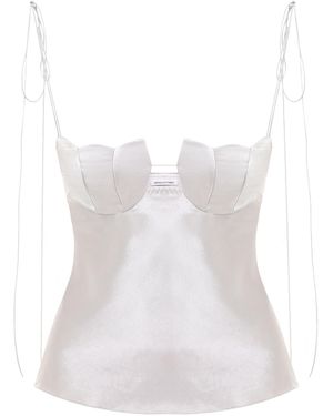 Anna October Lolantha Satin Top - White