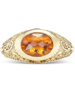 Marlo Laz Southwestern 14K Citrine Pinky Ring - Metallic