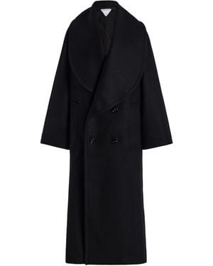 Bottega Veneta Stretch-Wool Felt Long Coat - Black