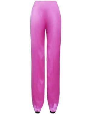 Valentino Garavani Tailored Elegant Silk-Blend Tapered Trousers - Pink