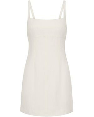 St. Agni Square-Neck Linen Mini Dress - White