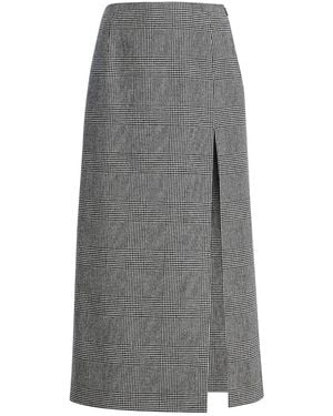 Michael Kors Car Wash Wool-Cashmere Midi Skirt - Grey
