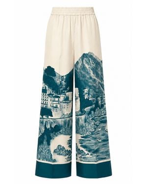 ANDRES OTALORA Tiempo Detenido Satin Trousers - Blue